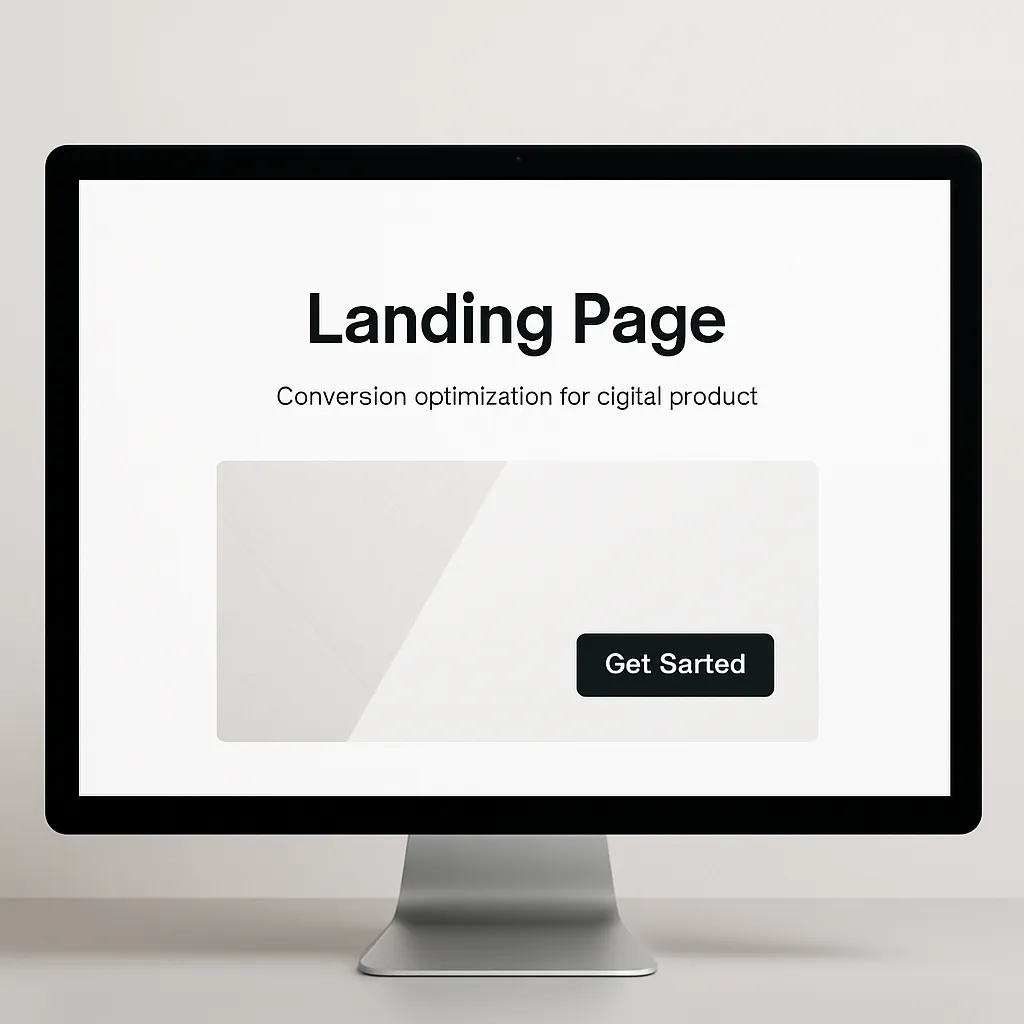 Landing page for a digital product
