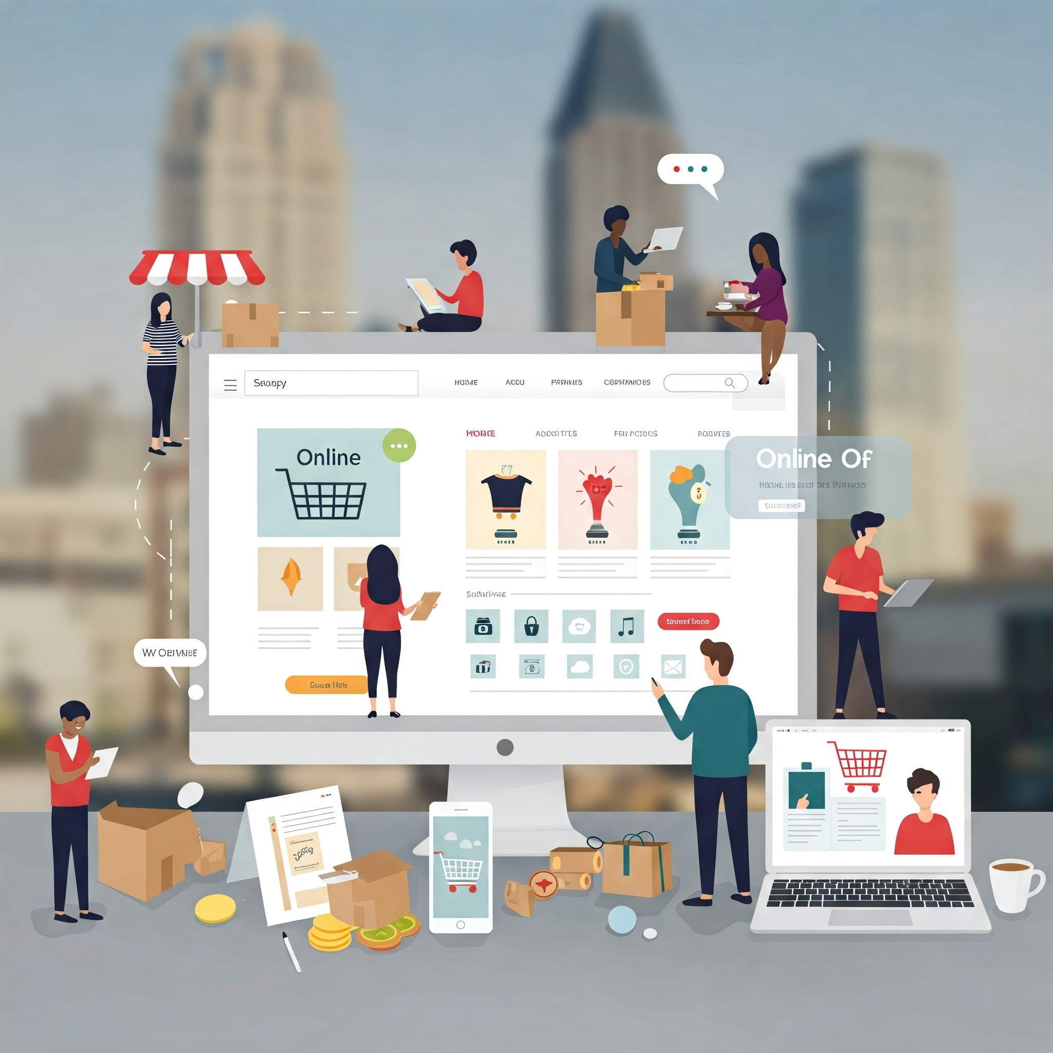 Illustration of an e-commerce store